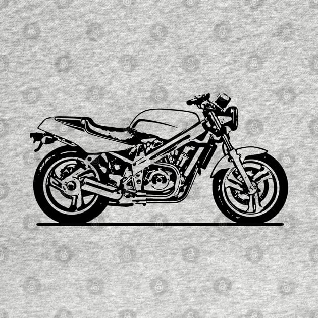 NT650 Hawk GT Motorcycle Sketch Art by DemangDesign